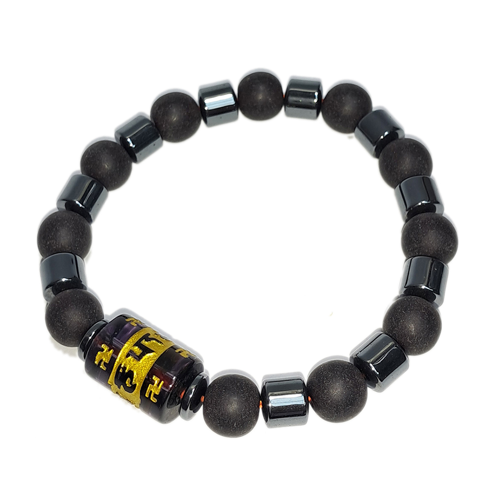 六字真言{琉璃}&健康石&靈草藥珀手珠8mm【十方】152688