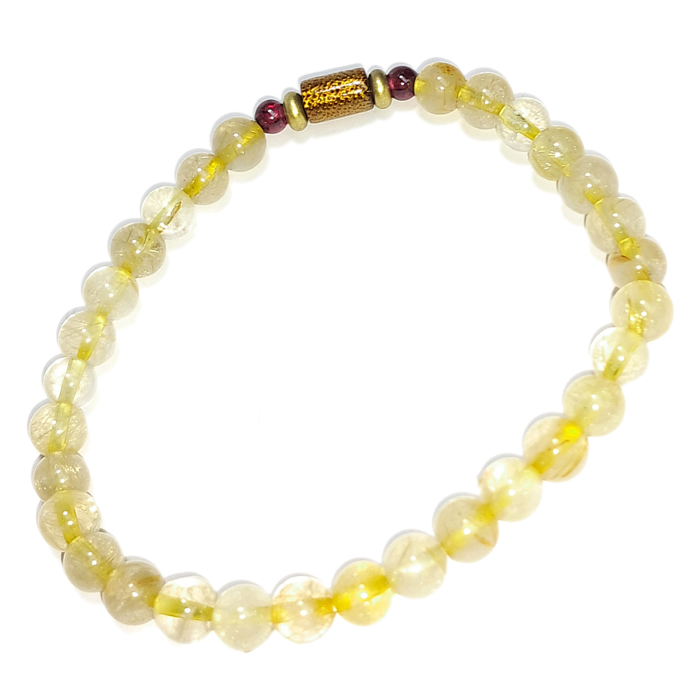 金珊瑚&鈦晶手珠5.7mm【十方】152709