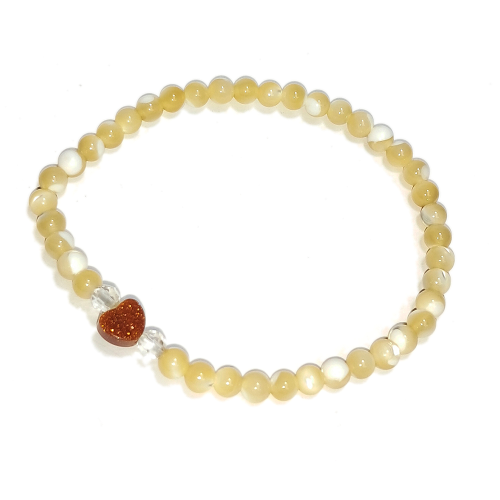 愛心{金砂石}&硨磲手珠4mm【十方】152708