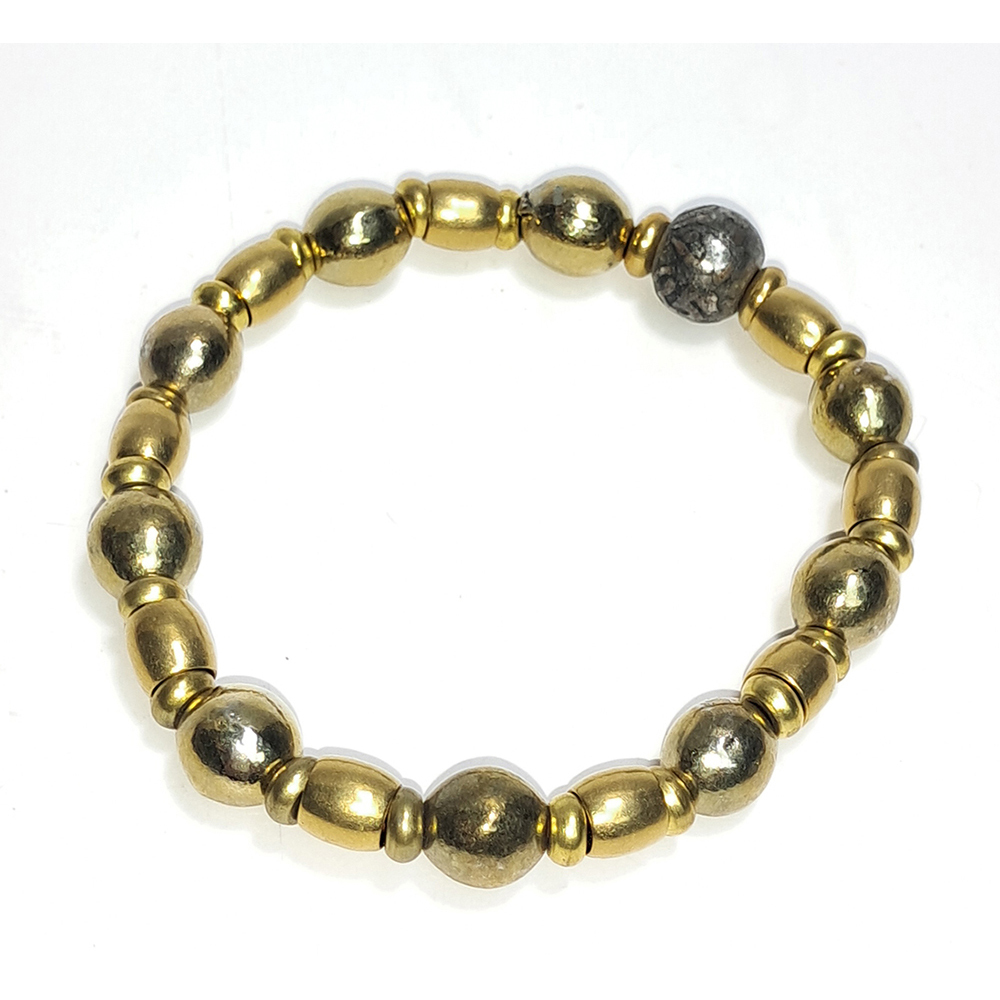 六字真言{天鐵}&黃銅手珠8*8.5mm【十方】152695