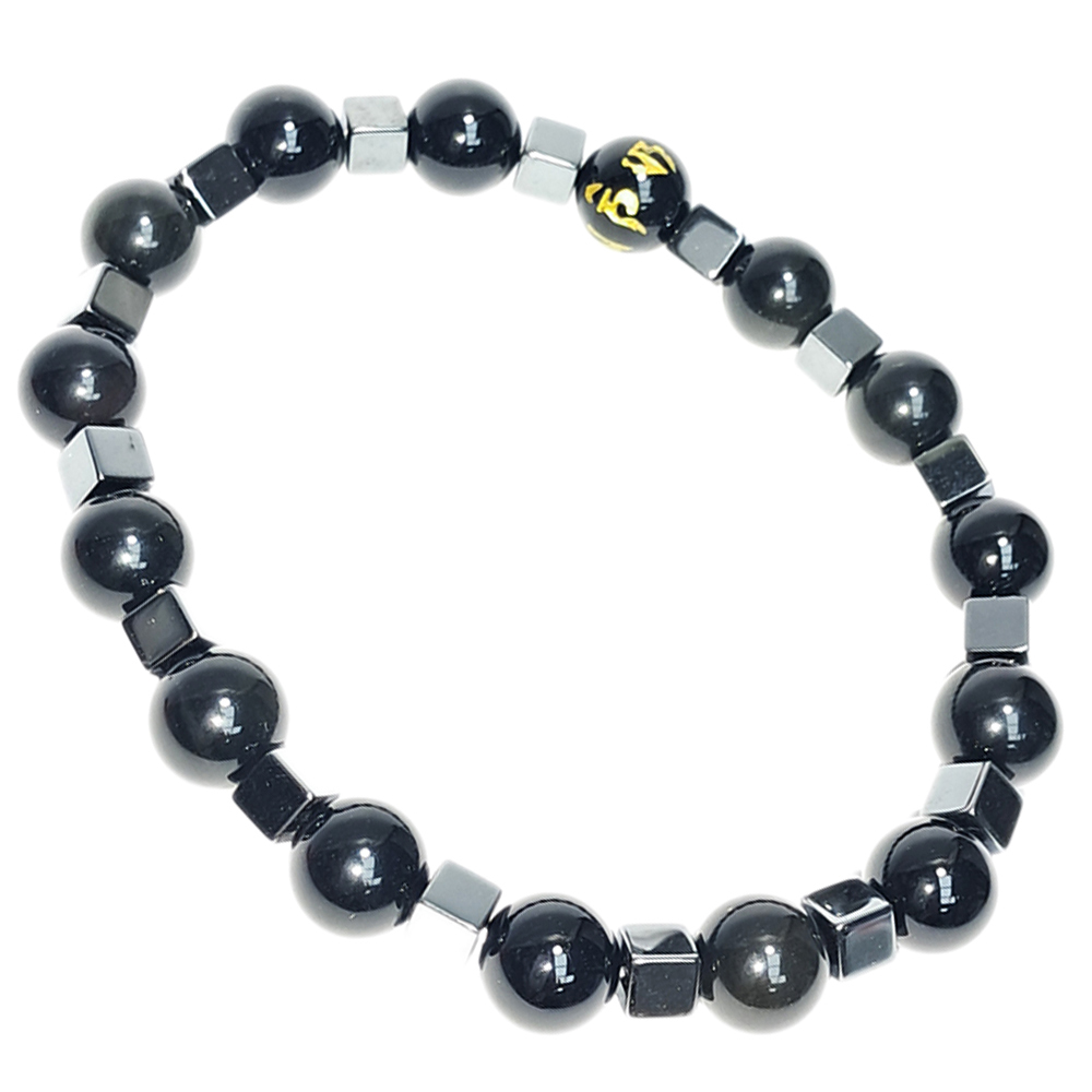 六字真言&健康石&黑曜石手珠8mm【十方】152752