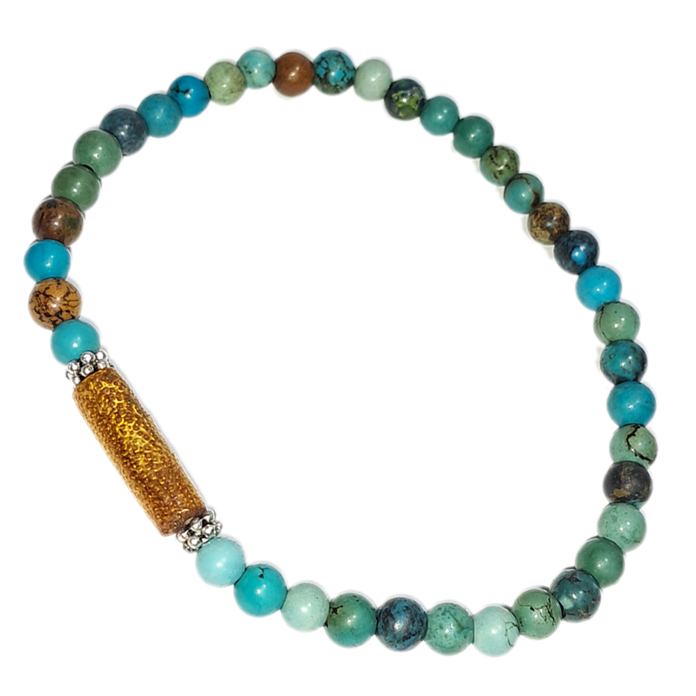 金珊瑚&綠松石手珠4.5mm【十方】152722