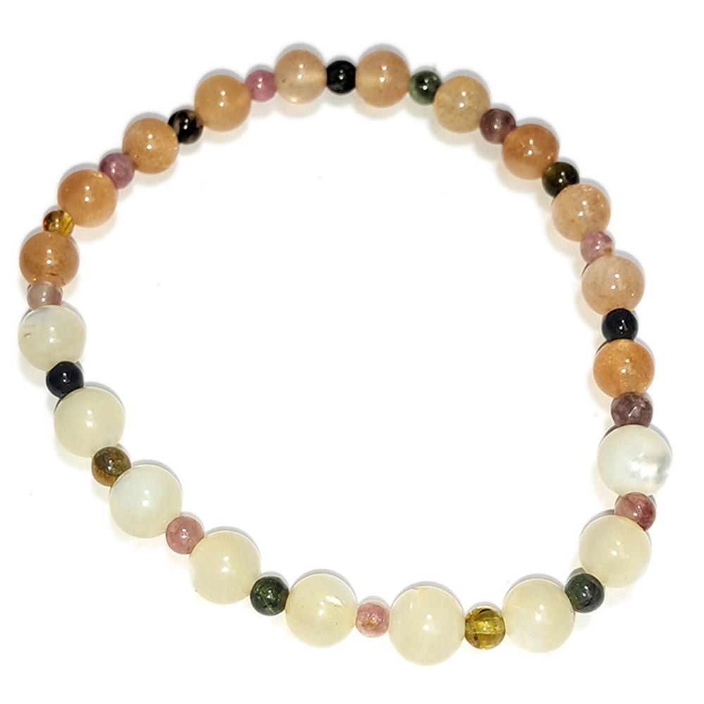 碧璽&硨磲&太陽石手珠5.6mm【十方】152734