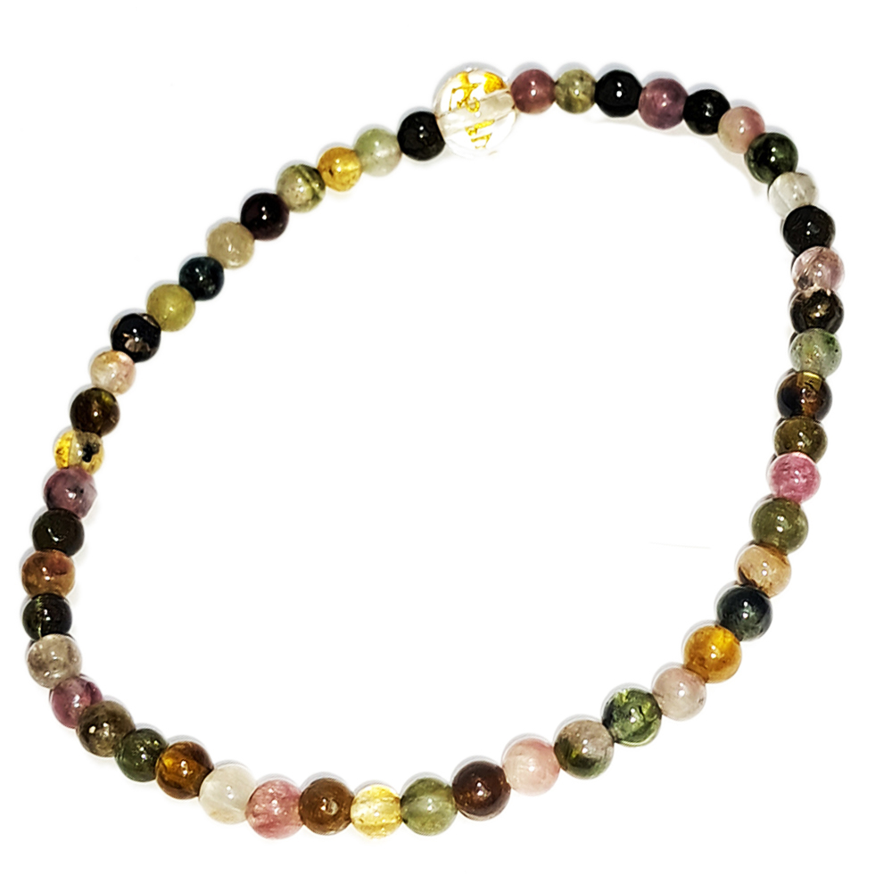 六字真言{水晶}&碧璽手珠3.6mm【十方】152741