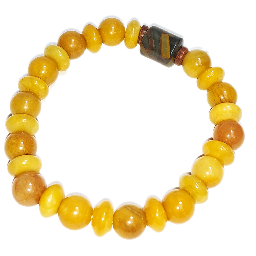 女媧石&黃玉手珠8mm【十方】152744