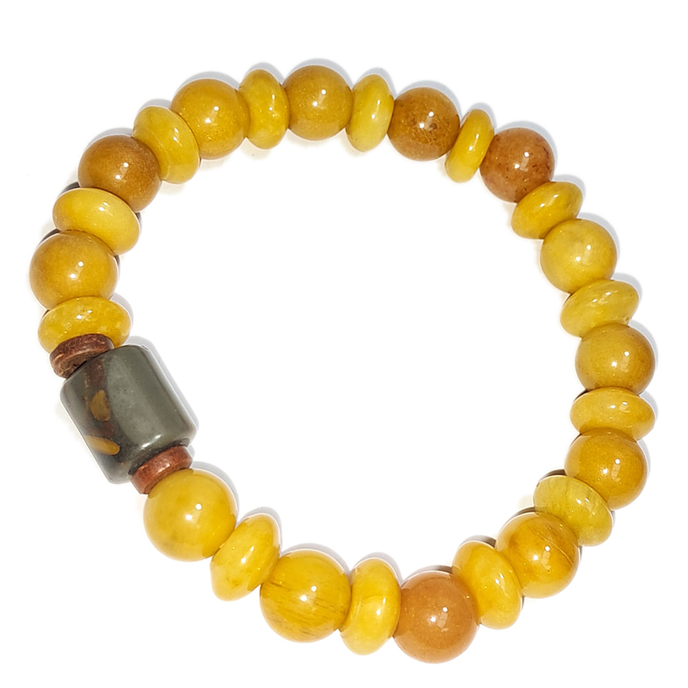 女媧石&黃玉手珠8mm【十方】152744