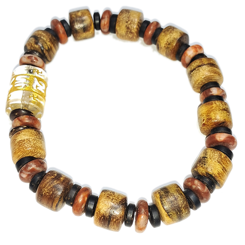 六字真言&龍宮舍利&奇楠沉手珠7*9mm【十方】152762