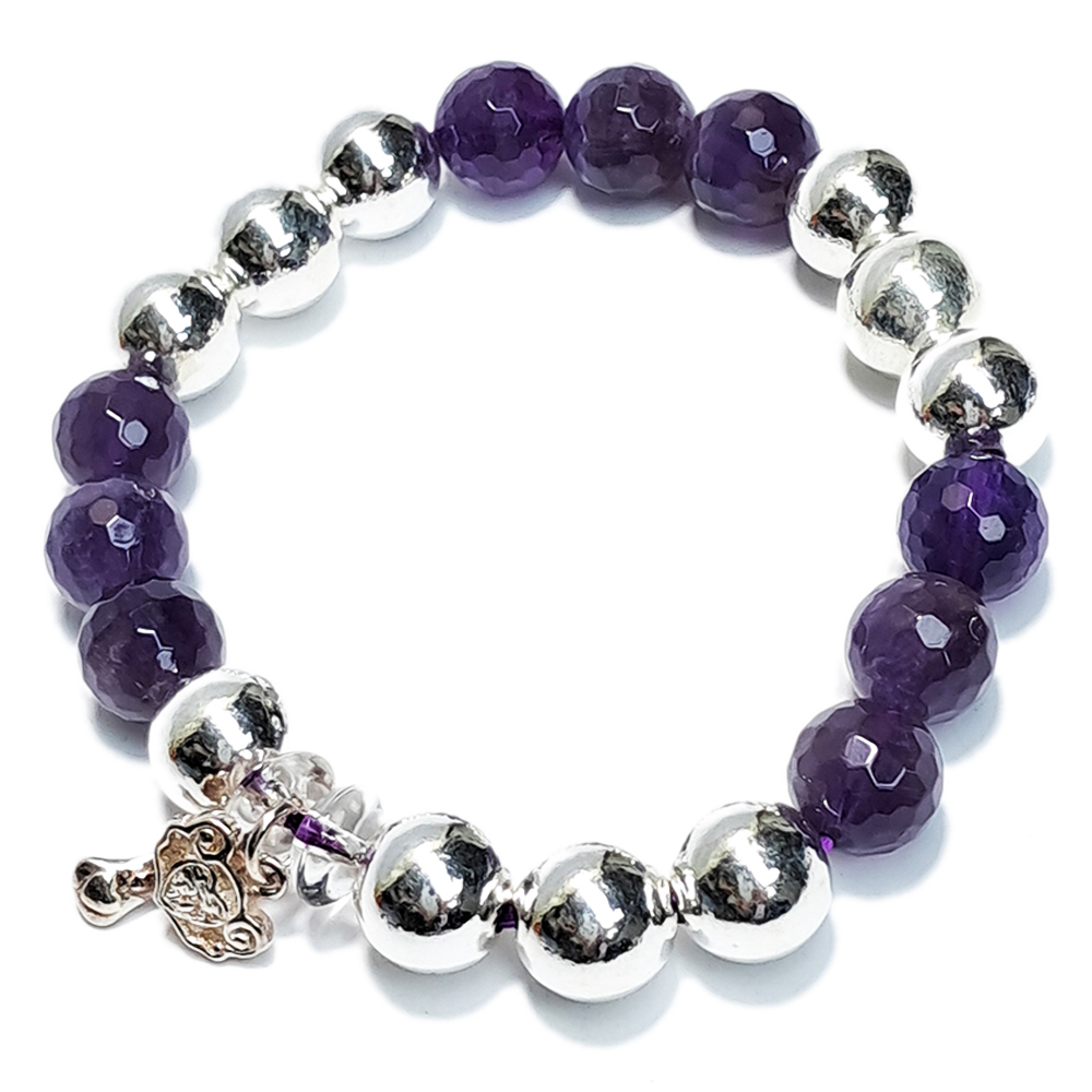 如意{純銀}&銀珠 &紫水晶手珠10mm【十方】152781