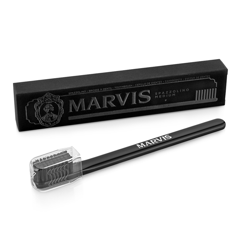 義大利 Marvis - 精品專業牙刷（溫和潔淨 / 中性毛 / 黑）