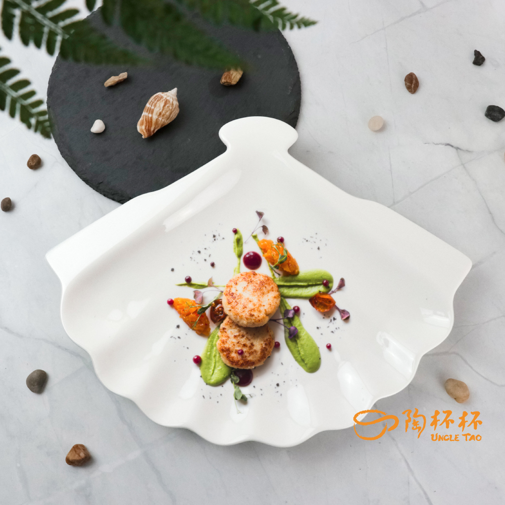 扇貝盤 23.5cm AS10-04-139【陶杯杯瓷器】