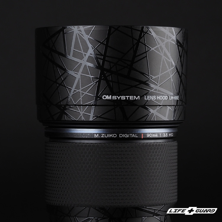 OM SYSTEM M.ZD ED 90mm F3.5 貼膜質感特寫，LIFE+GUARD 設計風格