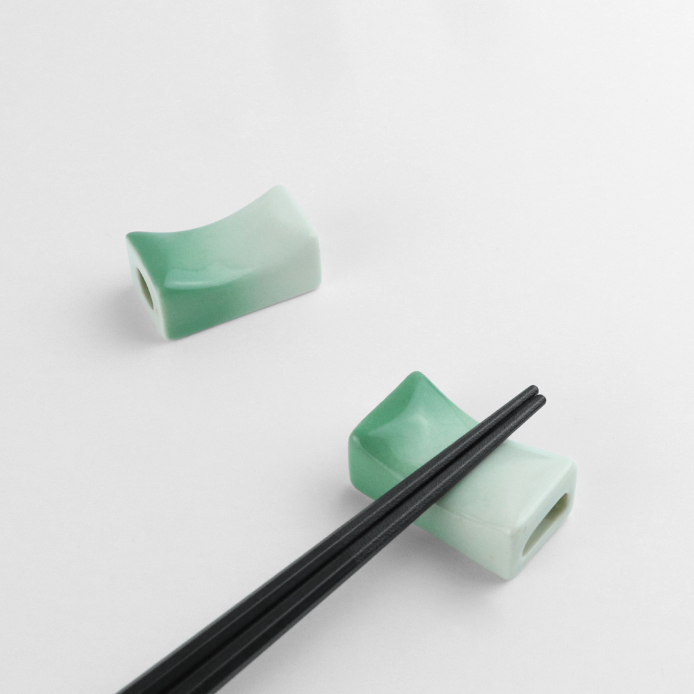 陶瓷筷架 綠竹 AS06-02【陶杯杯瓷器】