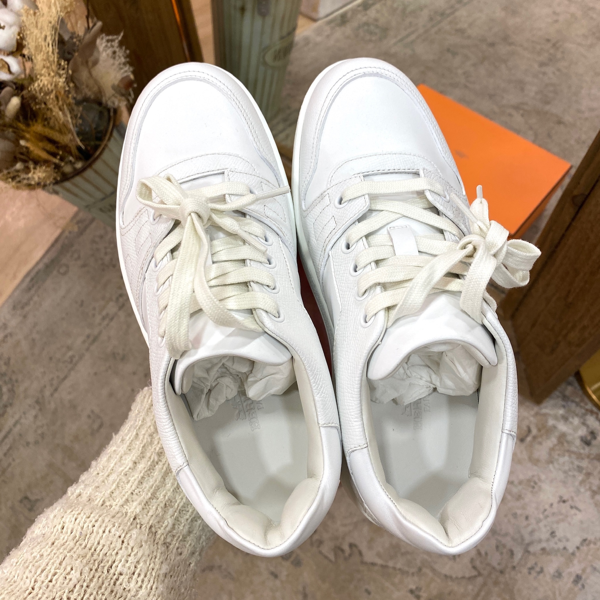 Unused] Hermes sneaker 37.5 white