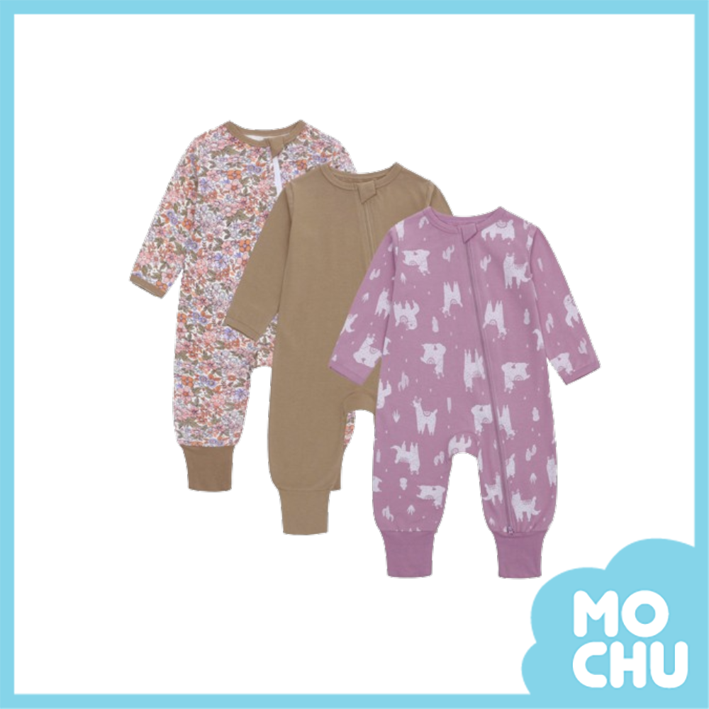 羊駝拉鍊長袖連身衣三件組