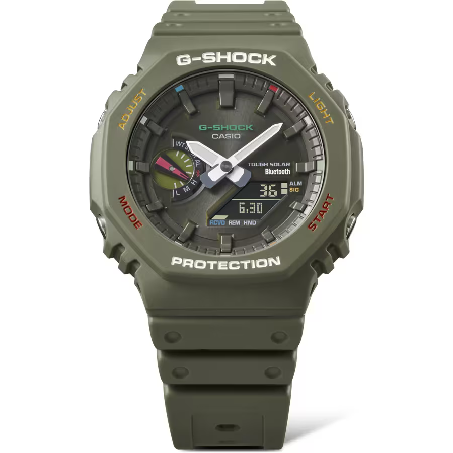 萬年鐘錶 - G-SHOCK  太陽能藍芽智慧型八角錶殼電子錶 GA-B2100FC-3A  錶徑 : 45.4 mm