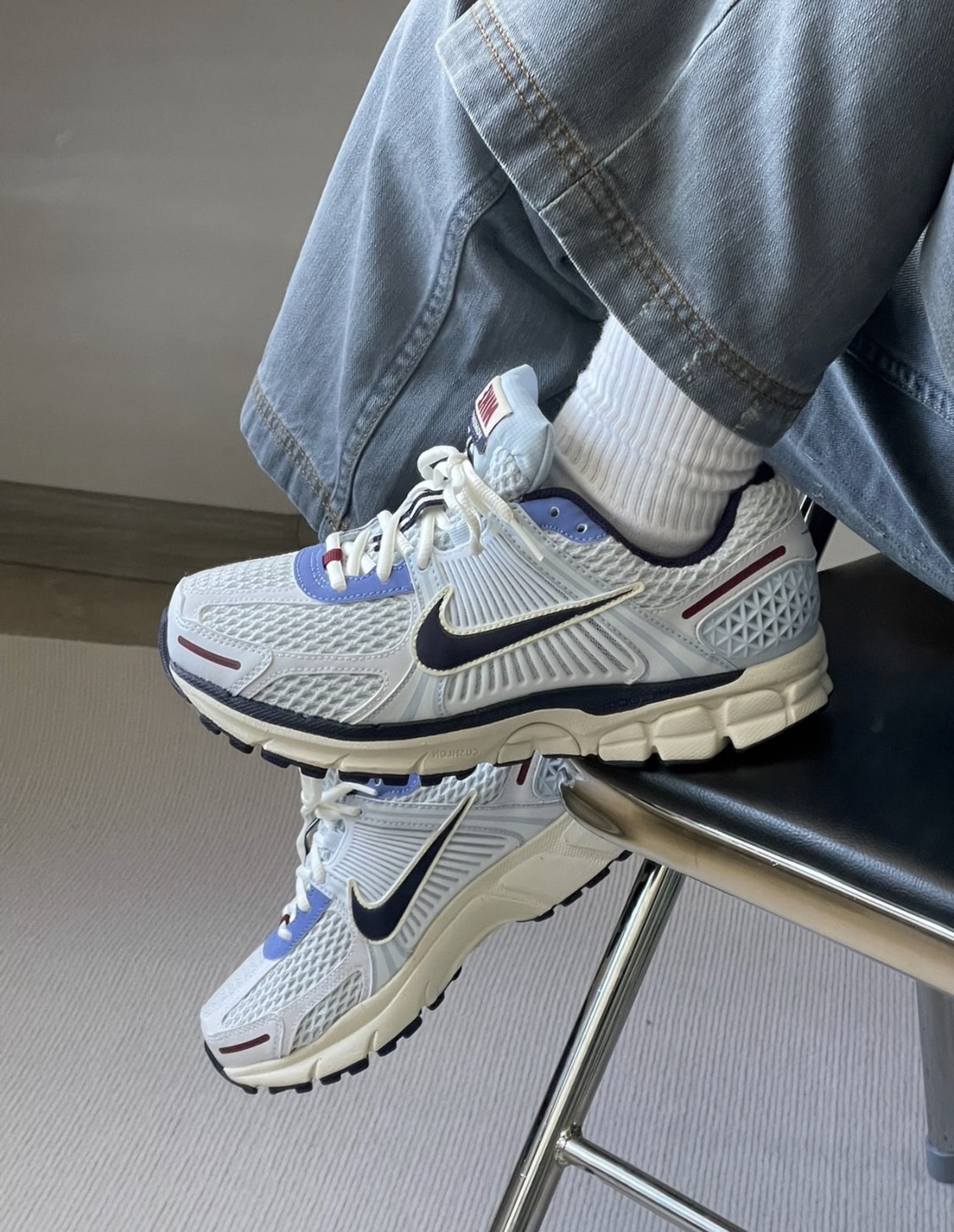 Nike Air Zoom Vomero 5 藍黑奶油底 男女鞋