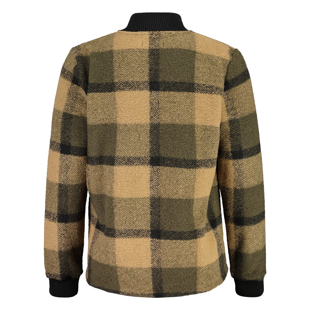 【MALOJA】男羊毛保暖格子外套 / 23MA36249-[卡其格]
