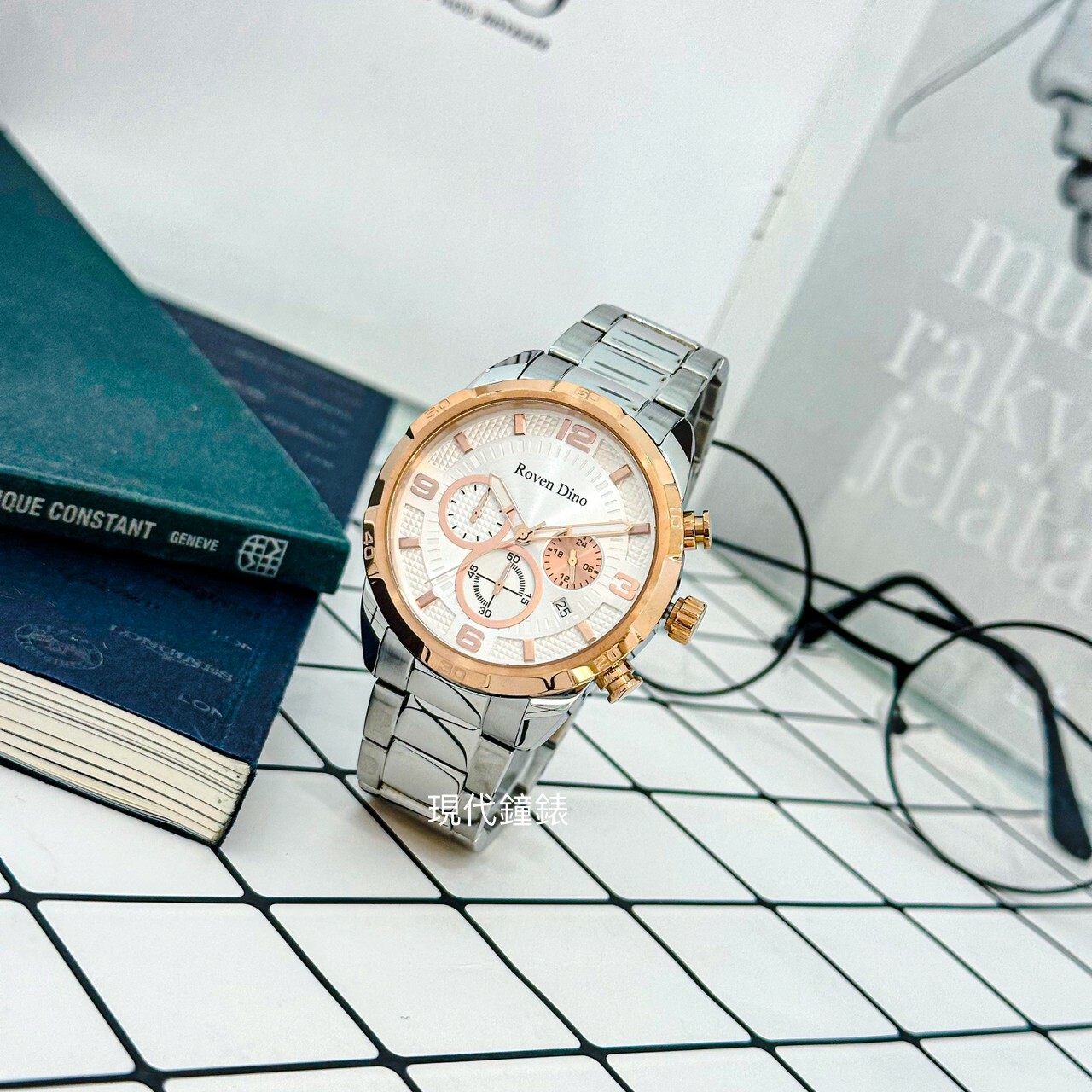 【Roven Dino 羅梵迪諾】急速風範時尚三眼腕錶 RD6102S-458W 45mm 現代鐘錶