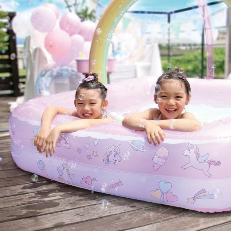 【日本Mother Garden】充氣游泳池 獨角獸彩虹