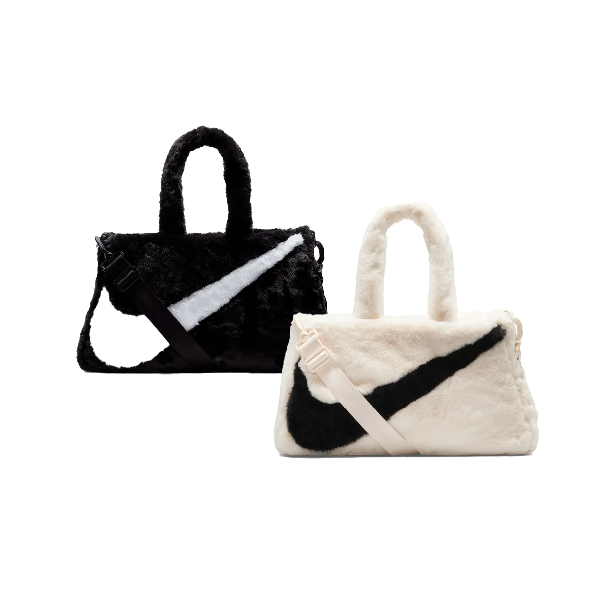 NIKE NSW FX FUR TOTE 10L 手提托特包 斜背包 毛毛 毛絨-FB3050  黑010/粉838