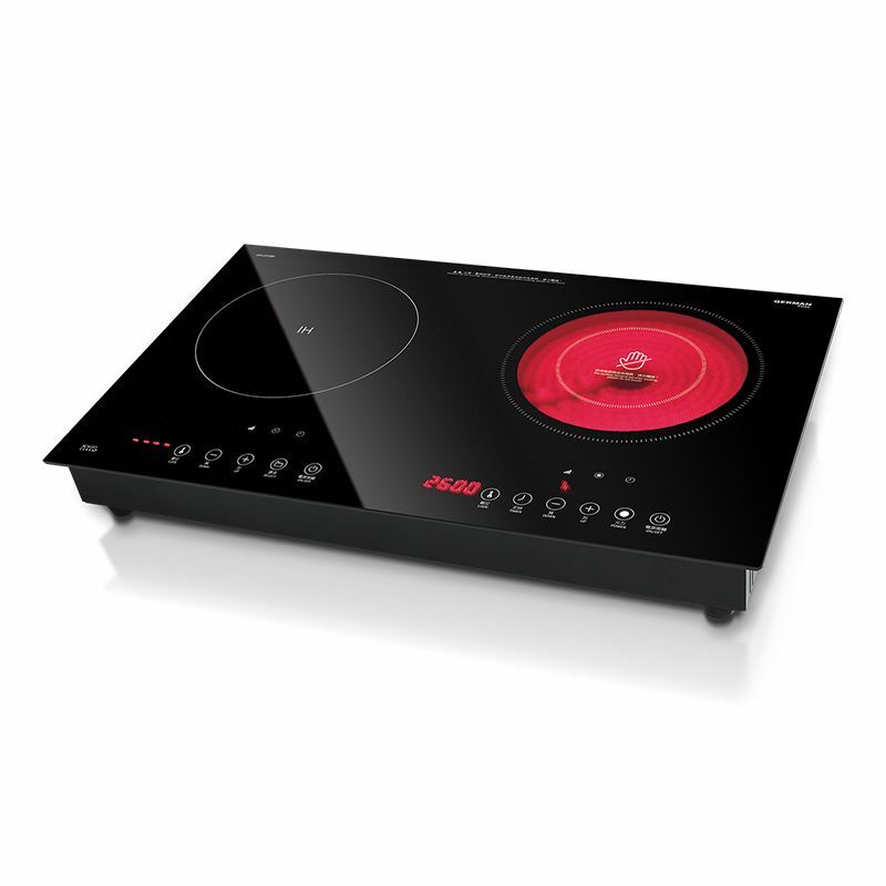 德國寶  German Pool  GIH-DD28B/2800W‧座檯‧嵌入式‧2合1雙頭電磁爐+電陶爐‧香港行貨,原廠1年保養‧