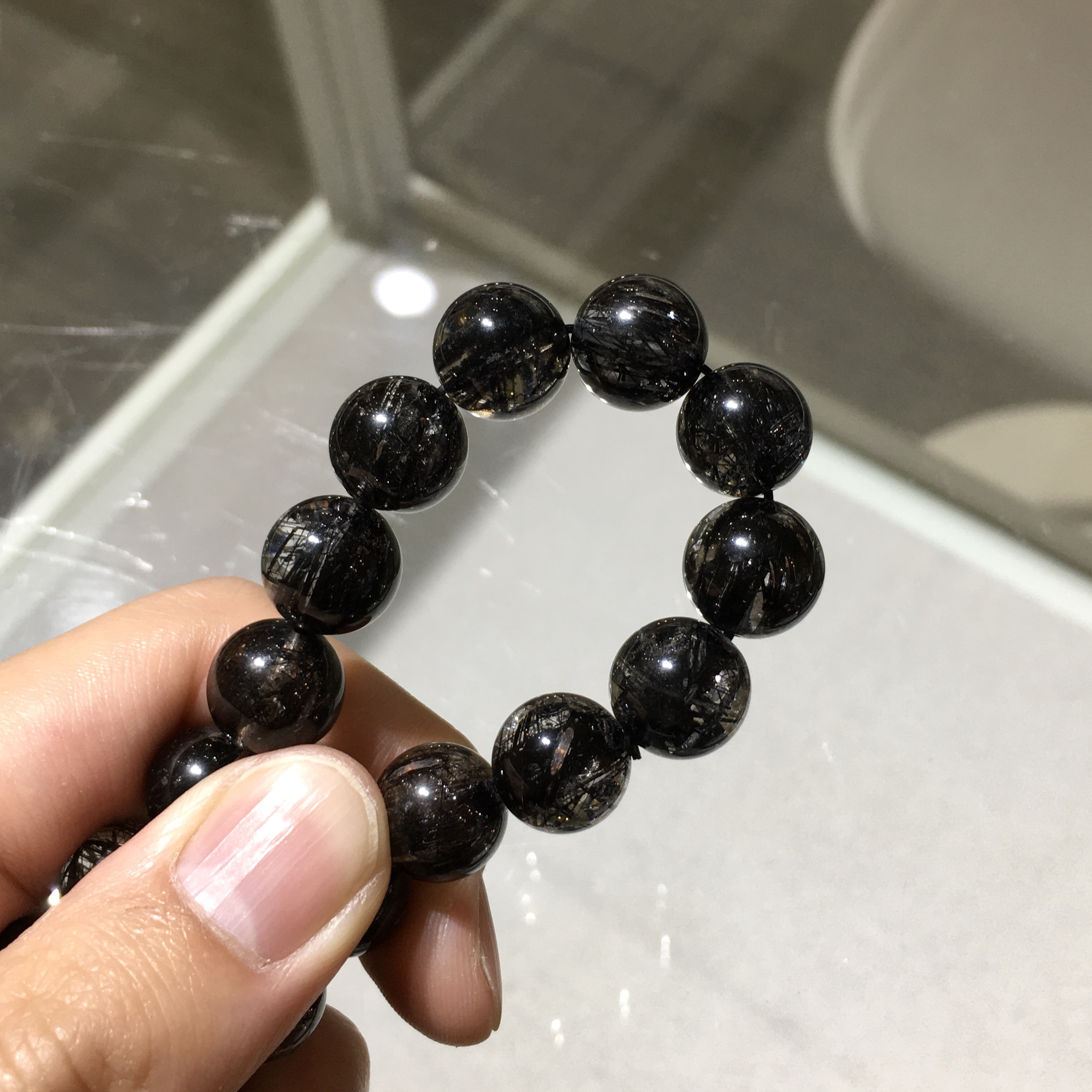 黑髮晶手串 28134 11.5mm