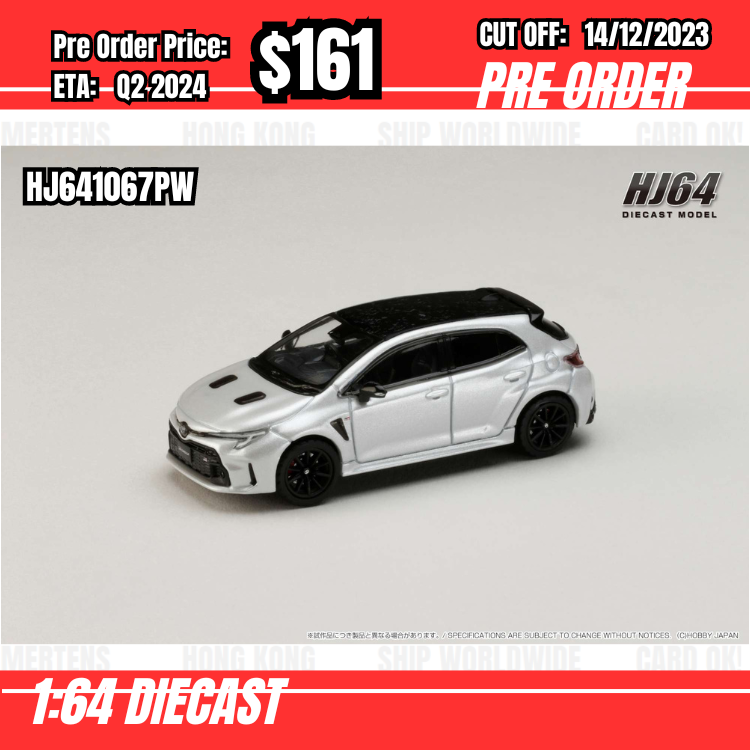 PO-$161* Hobby Japan * 1:64 Toyota GR COROLLA RZ White Pearl HJ641067PW [OD05/12]