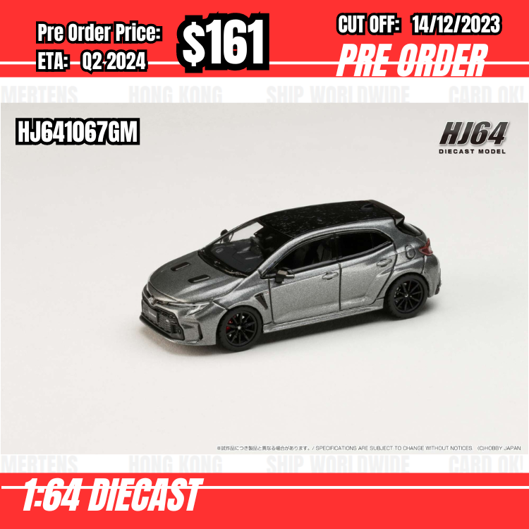 PO-$161* Hobby Japan * 1:64 Toyota GR COROLLA RZ Gray Metallic HJ641067GM [OD05/12]