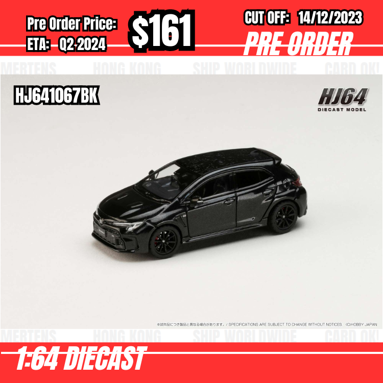 PO-$161* Hobby Japan * 1:64 Toyota GR COROLLA RZ Black HJ641067BK [OD05/12]