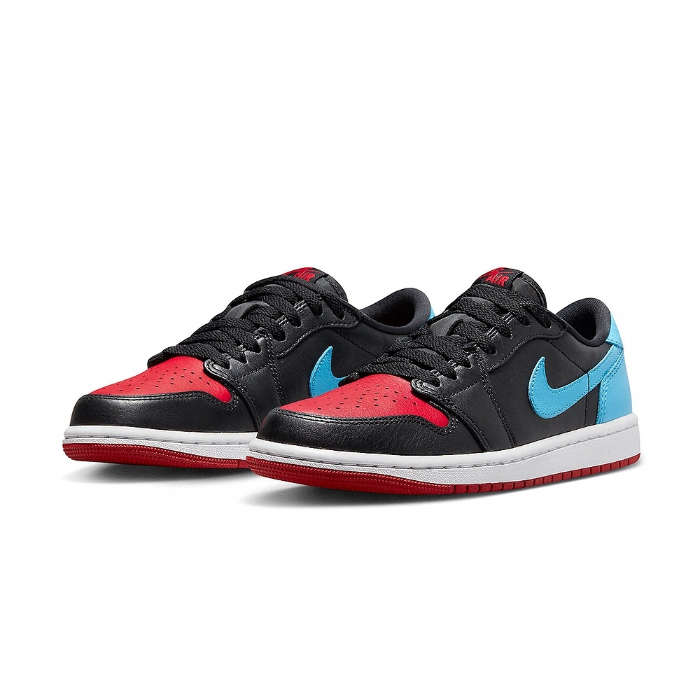 男女鞋NIKE WMS AIR JORDAN 1 LOW OG 黑紅藍撞色低筒休閒鞋