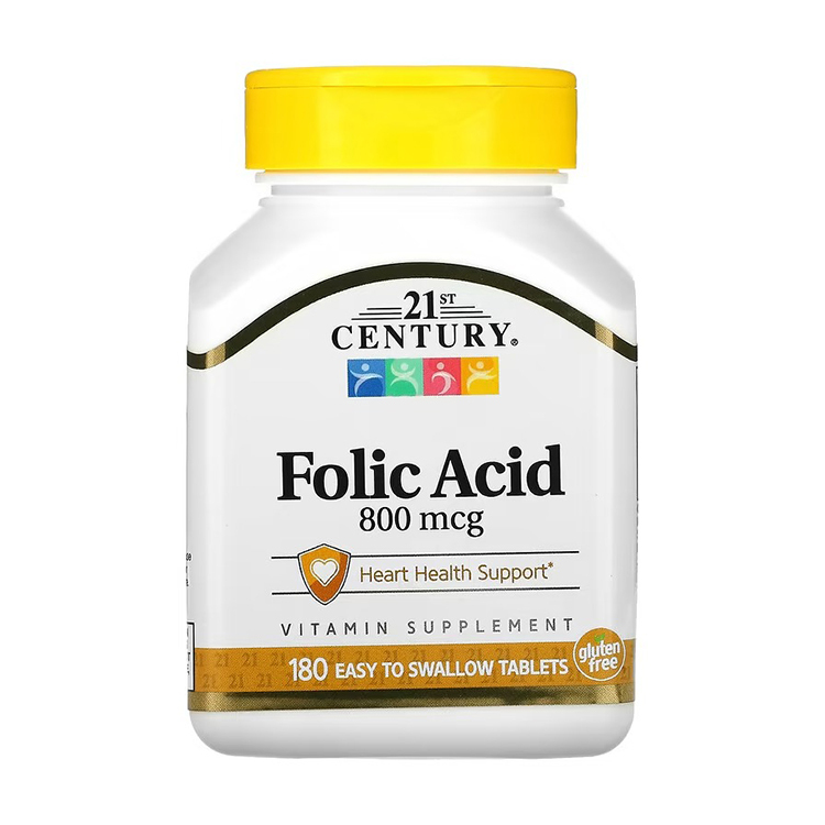 21st Century, Folic Acid 800 mcg, 180 Easy to Swallow Tablets
