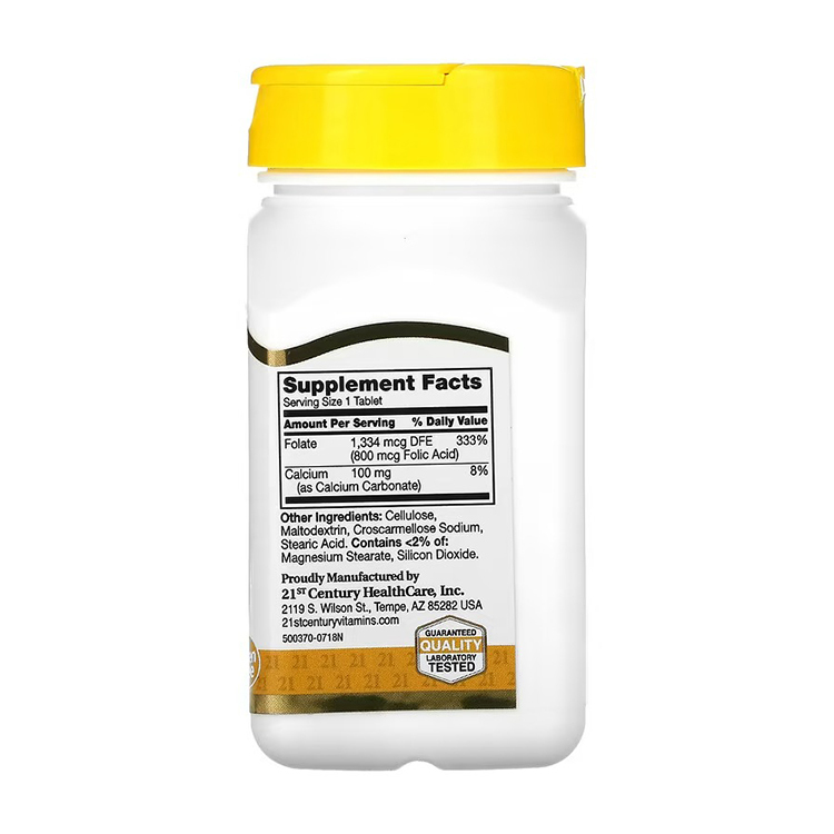 21st Century, Folic Acid 800 mcg, 180 Easy to Swallow Tablets