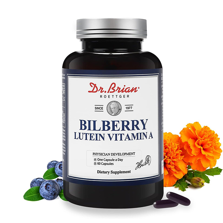 Dr. Brian Bilberry Extract 240mg Lutein 20mg with Vitamin A , 60 Capsules
