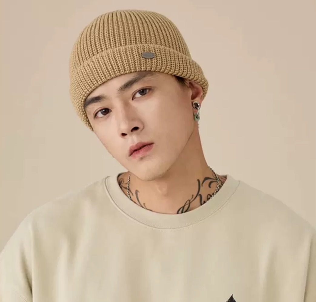 復古標針織短版毛線帽/四色