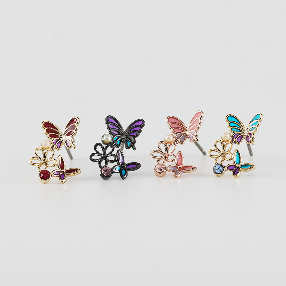 花蝴蝶耳環｜OSEWAYA 日本飾品