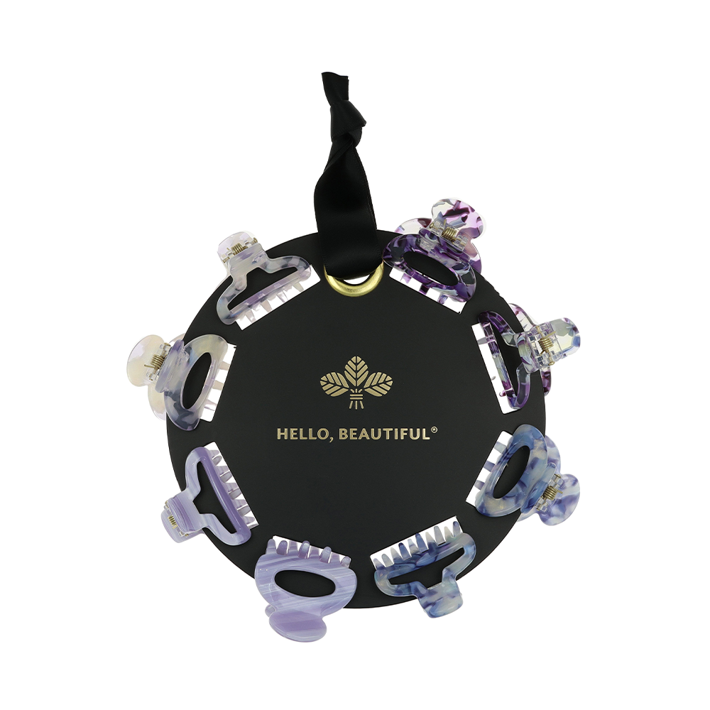 L. ERICKSON 造型抓夾8入組〈鳶尾花紫〉