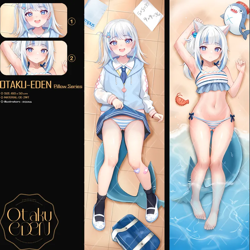 「同人代購」FF42 Hololive-EN - Gawr Gura がうる・ぐら <Uniform Ver> 等身抱枕---[ROiNA]