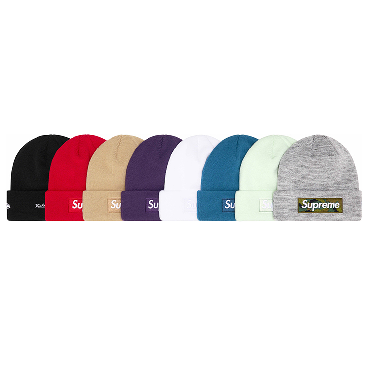 SUPREME FW23 WEEK16 NEW ERA® BOX LOGO BEANIE 針織毛帽 刺繡LOGO 翻邊 厚貼布LOGO 毛帽