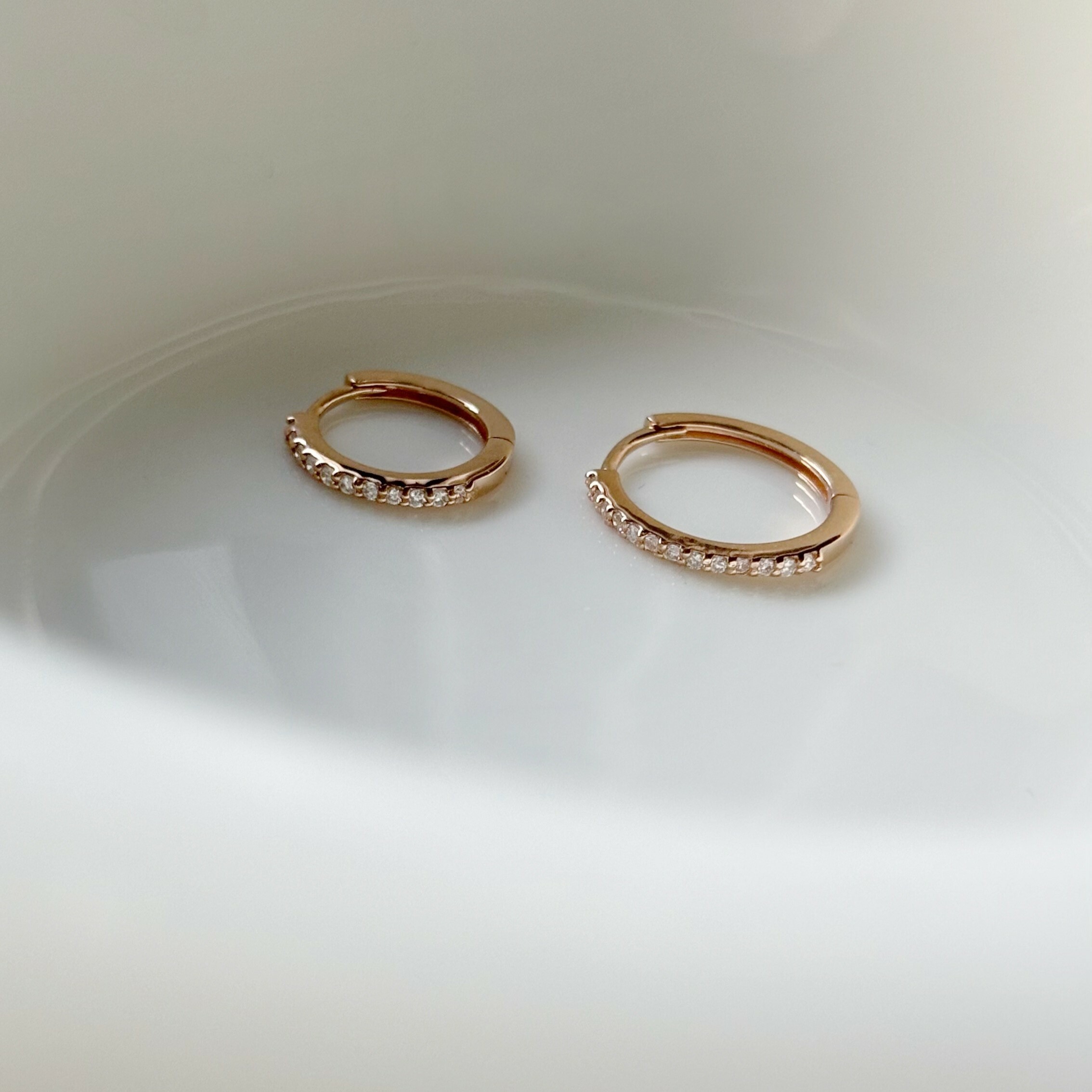 14k整排真鑽耳圈