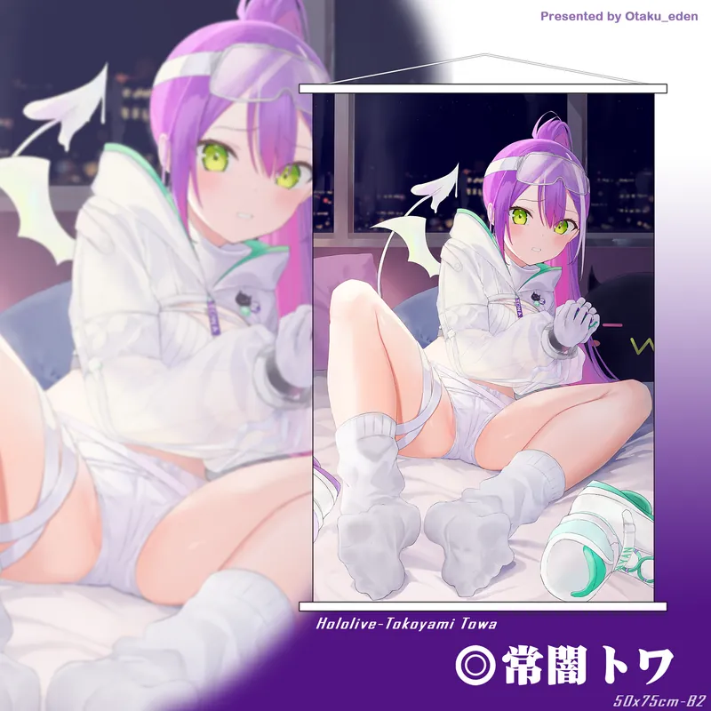 「同人代購」FF42 HOLO - 常闇トワ Tokoyami Towa <Cyberpunk VER> 掛軸 50x75cm---[耕太]