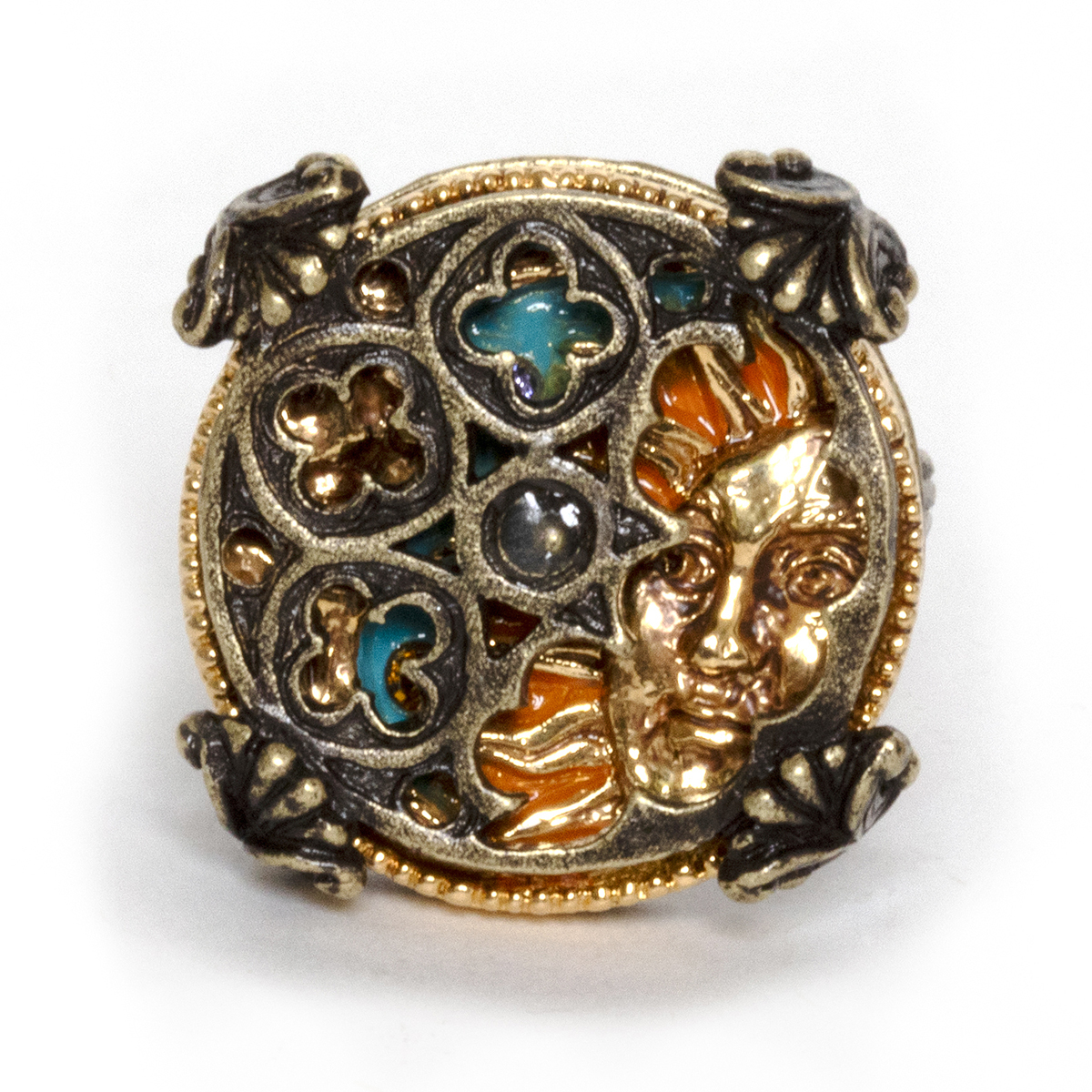 月亮與太陽轉盤戒指