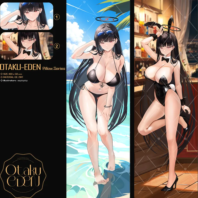 「ACG.GO」「同人代購」FF42 蔚藍檔案 - 調月リオ Tsukatsuki Rio <Bunny Girl VER> 等身抱枕---[HUTUTU]