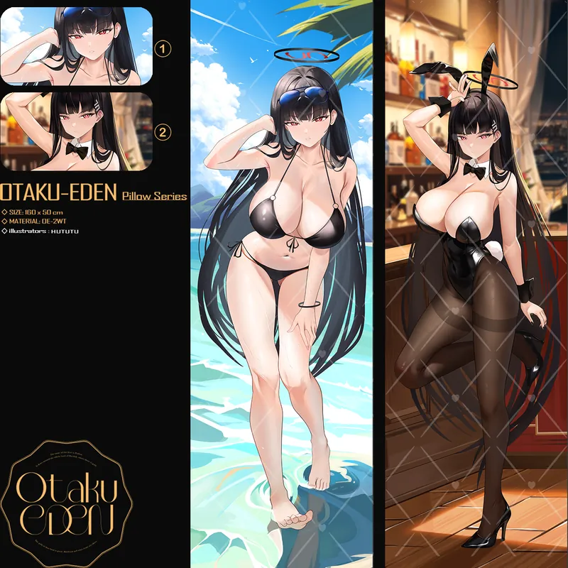 「ACG.GO」「同人代購」FF42 蔚藍檔案 - 調月リオ Tsukatsuki Rio <Bunny Girl VER> 等身抱枕---[HUTUTU]