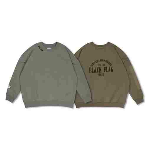 Black Flag 尼龍拼接補丁大學TEE 咖啡 水泥灰【JBF23T013】