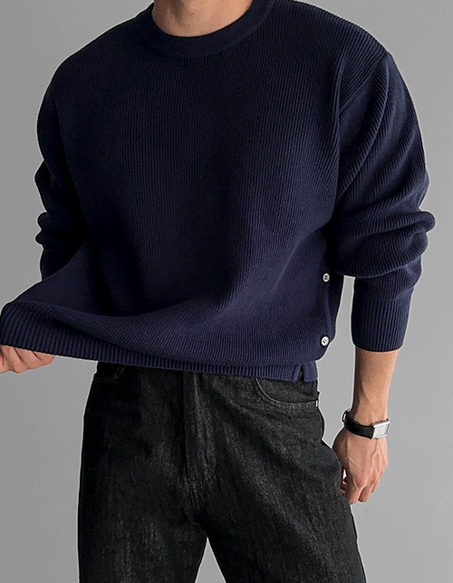 編織鈕釦針織衫上衣