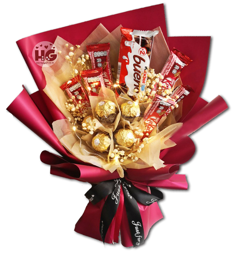 混款金莎巧克力條零食花束,桃園花店,桃園花束,桃園幸福禮物花店,桃園婚禮小物,mix-chocolate-bar-bouquet