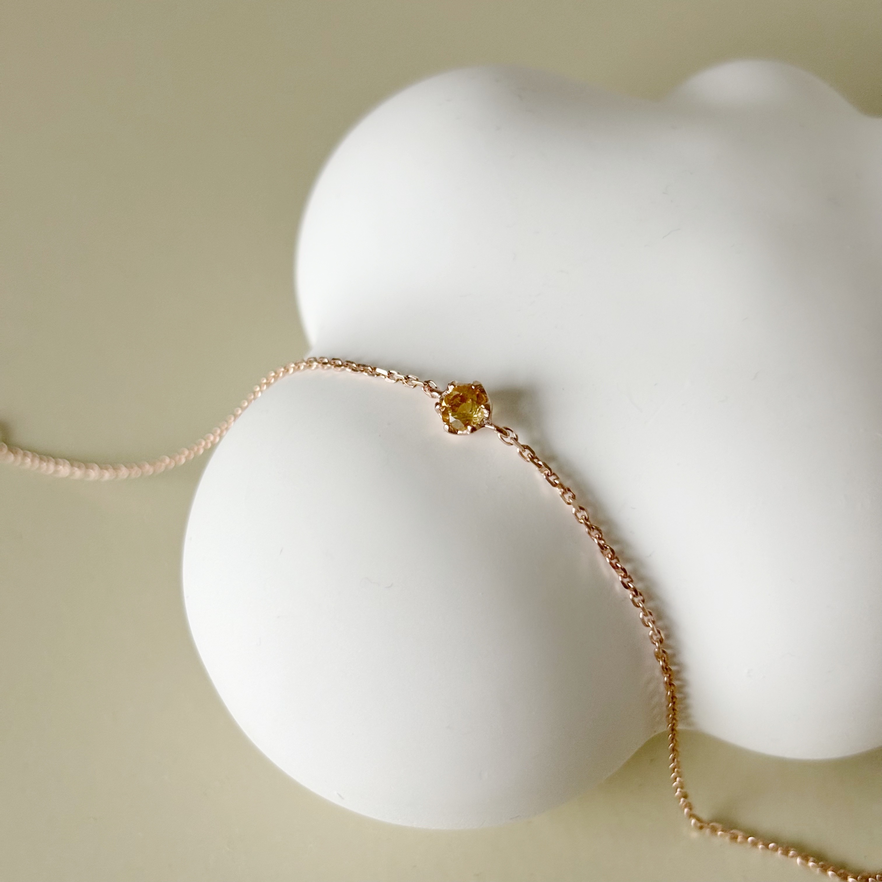 簡約小花六爪黃水晶手鍊