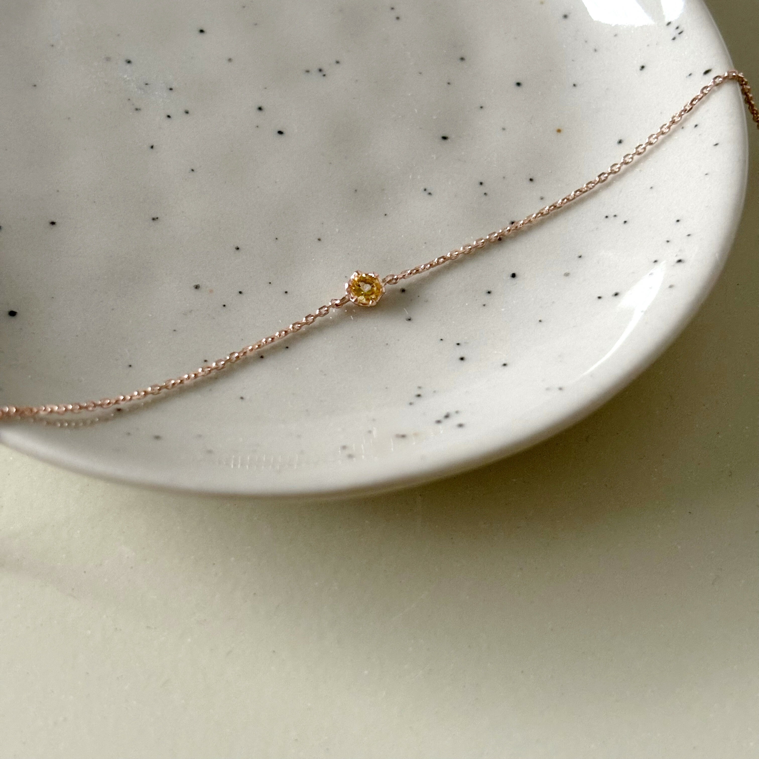 簡約小花六爪黃水晶手鍊