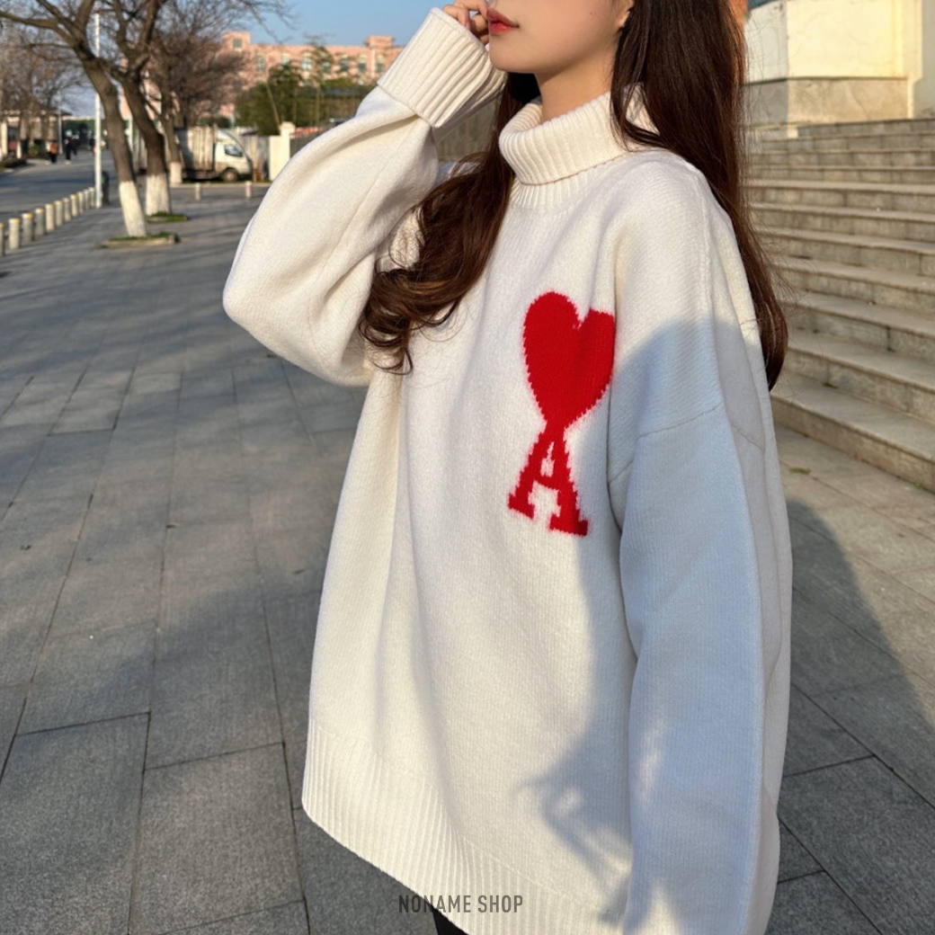 AMI PARIS 經典 LOGO 愛心 高領 針織 毛衣 三色 (男款)