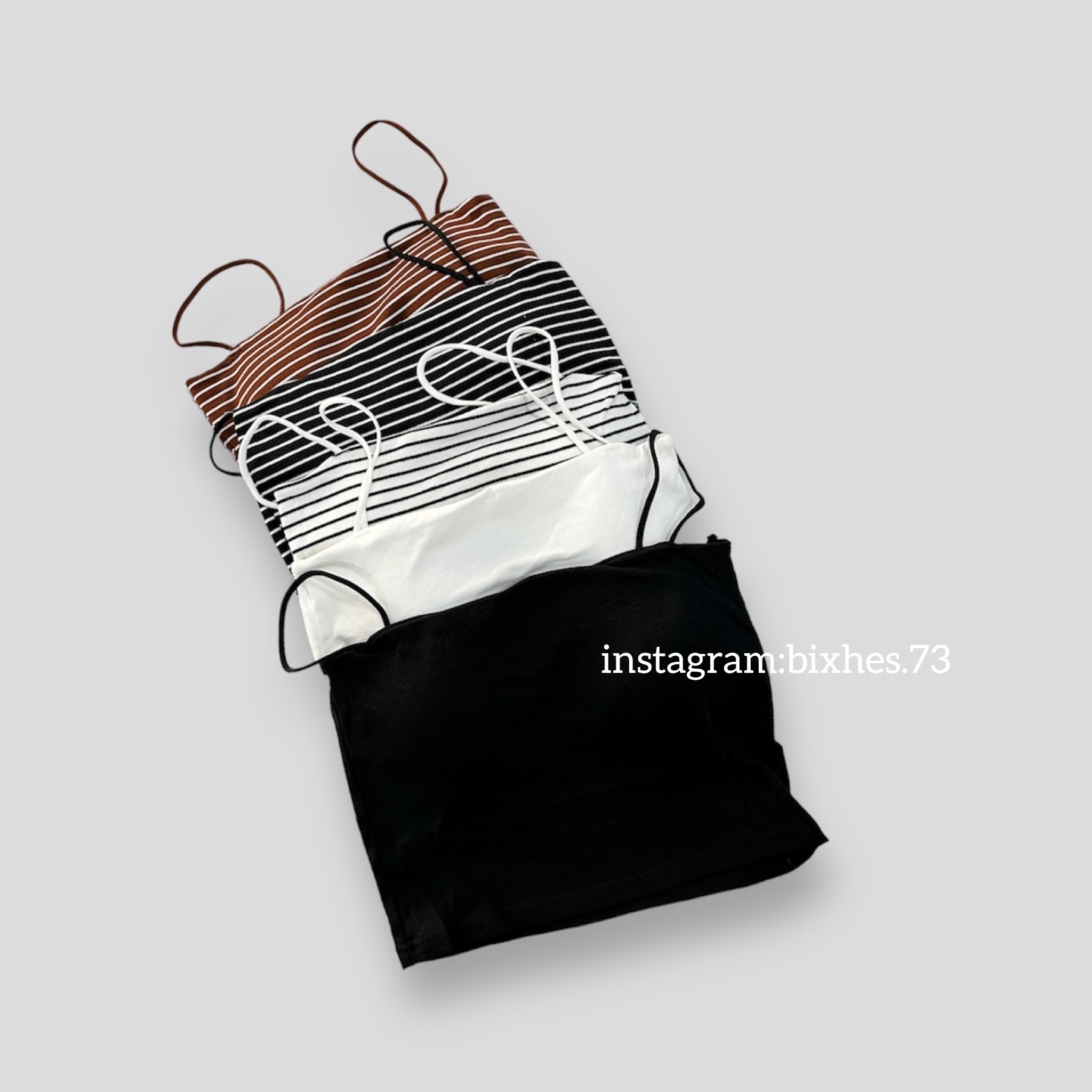 純棉條紋平口細肩背心(C00055)